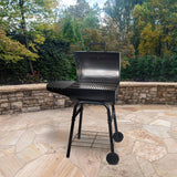 Char-Griller® King-Griller Gambler Charcoal Grill and Smoker with Damper Smoke Control, Cast Iron Grates, and Side Shelf, 315 Cooking Square Inches in Black, Model E1416