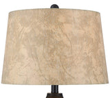 Franklin Iron Works Kaly 25" High Rustic Traditional Natural Cottage Set of 2 Table Lamps with USB Ports A+C Charging Hammered Oil Rubbed Bronze Faux Leather Drum Shade Living Room Desk Bedroom