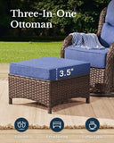 HILLGA Luxury 5 PCS Outdoor Swivel Rocker Patio Chairs of 2