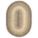 Super Area Rugs 5X8 Braided Rug - Ridgewood Indoor/Outdoor Area Rugs - Great for Kitchens, Patios and Deck - Hides Dirt - Made in USA - Graphite/Beige, 5' X 8' Oval