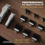 AngFan Professional Hair Clippers for Men - Cordless Clippers & Trimmers Set with LCD Display, 7200RPM High-Speed Motor, 5H Runtime, Wall-Mountable Barber Tools for Home Use & Professional Barbers