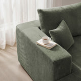 Modular Sectional Sofa Bed with Chaise, 115" Memory Foam Cloud Couch, Green