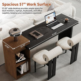 67 inch Executive Work Desk for Home Office Modern Office Desk with Storage Black Large Computer Desk Heavy Duty Study Writing Table Business