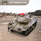 BEAURE Remote Control Tank for Kids, M41A3 American Army Battle Programmable RC Tanks with Lights & Realistic Sounds, RC Military All Terrain Off-Road Vehicles, Great Gift Tank Toy for Boys