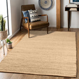 Delara Handwoven Jute and Cotton Area Rug - Natural Rug, Farmhouse Accent Rug for Living Room, Bedroom, or Entryway - Sustainable, Flatweave - (9x12 Natural)