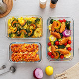High Borosilicate Glass Baking Tray 3-Piece Set, 2.3 Quarts+1.6 Quarts+1.0 Quarts Rectangular Glass Baking Dish Container for Microwave and Oven, Suitable for Cooking, Baking Bread, Cakes and Meals