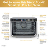 Ninja DT251 Foodi 10-in-1 Smart XL Air Fry Oven, Bake, Broil, Toast, Roast, Digital Toaster, Thermometer, True Surround Convection up to 450°F, includes 6 trays & Recipe Guide, Silver