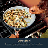 Ceramic Pro 10-Piece Cookware Set, Non-Stick Pots & Pans Set with Glass Lids, Ceramic Coated, Stainless Steel Handles | Blue Ninja