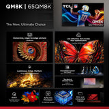 TCL 65 Inch Class QM8K Series | Mini LED QLED 4K HDR | 65QM8K, 2025 Model | 120HZ-144HZ Anti Reflective Wide Angle Screen Smart Google TV Dolby Atmos | Voice Remote Alexa Gaming Streaming Television