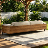 NessCarsti Outdoor Sofa Couch, 111" 4 Seater Upholstered Patio Furniture