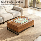 43" Lift Top Coffee Table with Storage, Desk Height Walnut Table