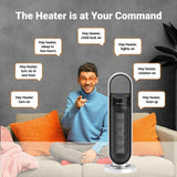 Emerson SmartVoice 23" Tower Space Heater, Offline Voice Control, 1500W Fast Heating, 65° Oscillation, Sleep Timer, Remote & Touch Control