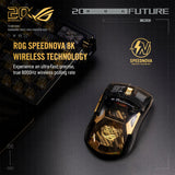 ASUS ROG 20th Edition Harpe II Extreme – Wireless Esports Gaming Mouse – 82g Lightweight, Tri-Mode Connectivity, 65K DPI, 8K Hz Polling, 24K Gold-Plated, Web Config – Gold/Black