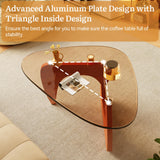 LUCKIIA Coffee Tables Glass Small Farmhouse Coffee Table Mid-Century Modern Wood Center Table for Living Room, Walnut Brown, 32 Inch