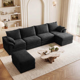 142" Modular Sectional Sofa Boneless Couch with Storage
