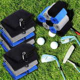 Batiyeer Golf Towels Bulk for Bags 16'' x 24'' Microfiber Waffle Pattern Golf Towels Trifold (Blue, Black, Gray,30 Pcs)