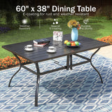 PHI VILLA 8 PCS Patio Dining Set w/ 13ft Umbrella(Beige)