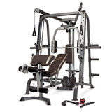 Marcy Power Cage, 1900 lbs Multi-Functional Smith Machine Cage System for Home Gym Training, with Leg Developer, Press Bar, and Squat Rack, Silver MARCY