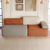 79.9" Modular Sectional Sofa, 3 Seat Couch with Deep Seat Beige/Brown