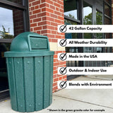 Campus Collection 42 Gallon Outdoor Commercial Trash Can with Lid
