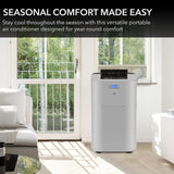 Whynter Portable Air Conditioner 12,000 BTU with Dual Hose Dehumidifier & Cooling Fan for 400 Sq Ft Rooms, Includes AC Unit Window Kit Elite ARC-122DS (7,000 SACC), Silver