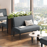 Yaheetech Small Loveseat Armless Sofa Chair with USB Ports, Dark Gray