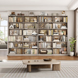 Bookshelf and Bookcase, 6-Tier Double Wide Bookshelves, Freestanding Display Storage Shelves