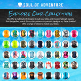 S A Soul of Adventure 5-Pack UV Face Shield | UV Protection, UPF 30+ Multipurpose Neck Gaiter Balaclava for Adults | Motorcycle Pack