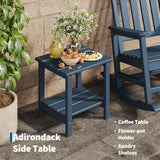 HDPE Rocking Chair Outdoor Set of 4 with 2 Side Table, High Back Rocker