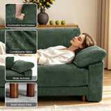 112'' Oversize L Shaped Modular Cloud Sectional Sofa, Deep Seat Sofa, Green