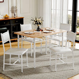 Dining Table Set for 4 with Chairs, 5-Piece Kitchen Table and Upholstered Padded Chairs Set for Small Space,