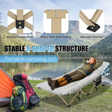 HABUTWAY Camping Cots for Adults with 600lbs Load Capacity, Folding Camping Cot with Mattress, Sleeping Cot for Adult with Carry Bags for Travel,Beach,Patio,Home Office,Nap Time(Grey)