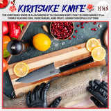 HMS 7-Inch Kiritsuke Chef Knife, Japanese HAP40 Triple-Layer Steel Kitchen Knife for Slicing and Chopping, Precision Kiritsuke Japanese Knife with Ergonomic Handle