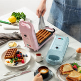 Swap & Flip Waffle Maker with Removable Plates: 3-in-1 Panini Press, Mini Donut Maker, and Waffle Iron AROMA