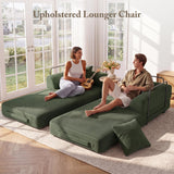 89" Cloud Boneless Convertible Sofa Bed, 5-in-1 Foldable Compressed High-Density Sponge Sofa, Corduroy Fabric 3 Seater Sleeper Couch Futon Daybed for Living Room Bedroom (Green)