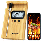 AlfaBot Wireless Meat Thermometer, Bluetooth Meat Thermometer for Turkey Beef Lamb, Digital Food Thermometer for Remote Monitoring of BBQ Grill/Rotisserie/Smoker