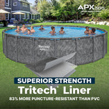 Bestway APX 365 20' x 52" Above Ground Pool, Round Metal Frame Outdoor Swimming Pool Set with Sand Filter Pump, Ladder, and Cover, Dark Marble