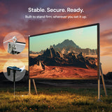 Valerion 120" Outdoor Projector Screen with Stand – 3-Min Setup, Wheeled Carry Bag, 4K/8K UHD Support, Freestanding, Portable Alloy Frame, 16:9 HD, Lightweight for Camping, Backyard, Home Theater