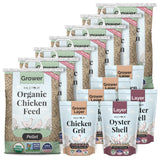 Mile Four Organic Chicken Grower Pellet Feed Kit + Grit + Oyster Shell
