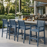 Garvee Outdoor Patio Bar Height Chair Set of 4, All-Weather HDPE Bar Height Barstools Widened Chair Set, Adirondack Chairs Set with Widened Armrests for Garden, Poolside, Bistro