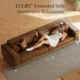 NessCarsti 111.81" Mid-Century Modern 4-Seater Sofa Couch with Low Back