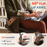 GABRYLLY Ergonomic Office Chair, High Back Home Desk Chair with 2D Flip-Up Arms, 3D Headrest, 90-120° Tilt and Wide Cushion, Big and Tall Mesh Chairs for Man Woman, Computer Task Chair Dark Wood Grain