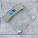 Taylor Digital Scales for Body Weight, Extra High 440 LB Capacity, Unique Blue LCD, Stainless Steel Accents Glass Platform, 12.4 x 12.4 Inches, Clear