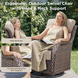 Luxury 5 Piece Patio Furniture Set-All Weather Outdoor Swivel Rocker Chairs