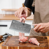 WILDMOK Meat Cleaver Knife, 6.5 Inch Cleaver Kitchen Knife, Damascus Steel Chopper Butcher Knife Damascus Steel, For Home Kitchen and Restaurant