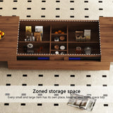 47.2–81.8" Mid Century Modern Square Coffee Table, Walnut