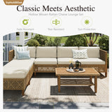 Sophia & William Wicker Patio Furniture Set, L-Shaped Outdoor Sectional