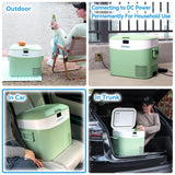 Megiu Car Fridge Portable 12 Volt Refrigerator 23 Quart (22 Liter) Freezer Compressor Cooler 12V/24V DC 110～240 V AC (Green)