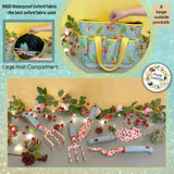 Floral Garden Tool Set| Gardening Gifts for Women Birthday| Heavy Duty Tools Kit | Storage Tote Bag Organizer