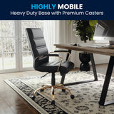 Flash Furniture Whitney Mid-Back Swivel LeatherSoft Desk Chair with Wheels